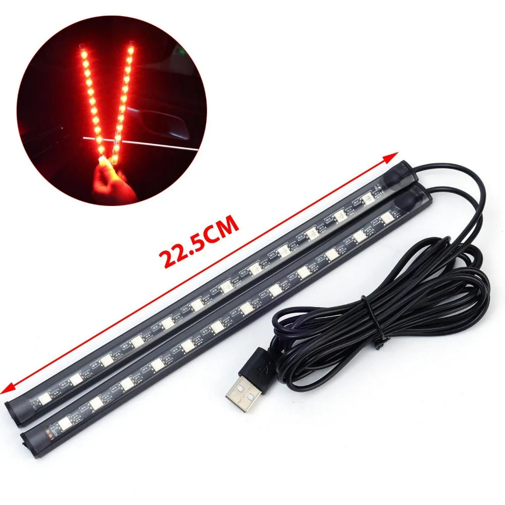 USB Atmosphere 12 Footwell Backlight Neon Strips Interior Decor