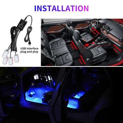 Backlight Foot Ambient Green Blue Red White Pink Interior
