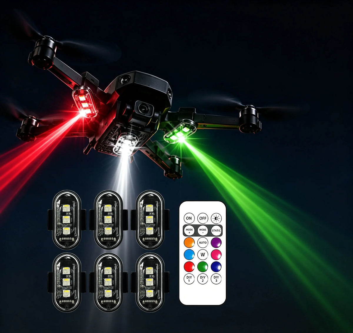 6PCS Up Night RGB Aircraft Motorcycles Truck Airplanes