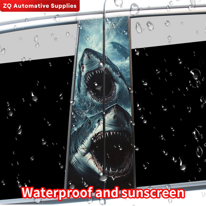 Huge Shark Megalodon Stickers b-pillar Vinyl Decals Door Pillar