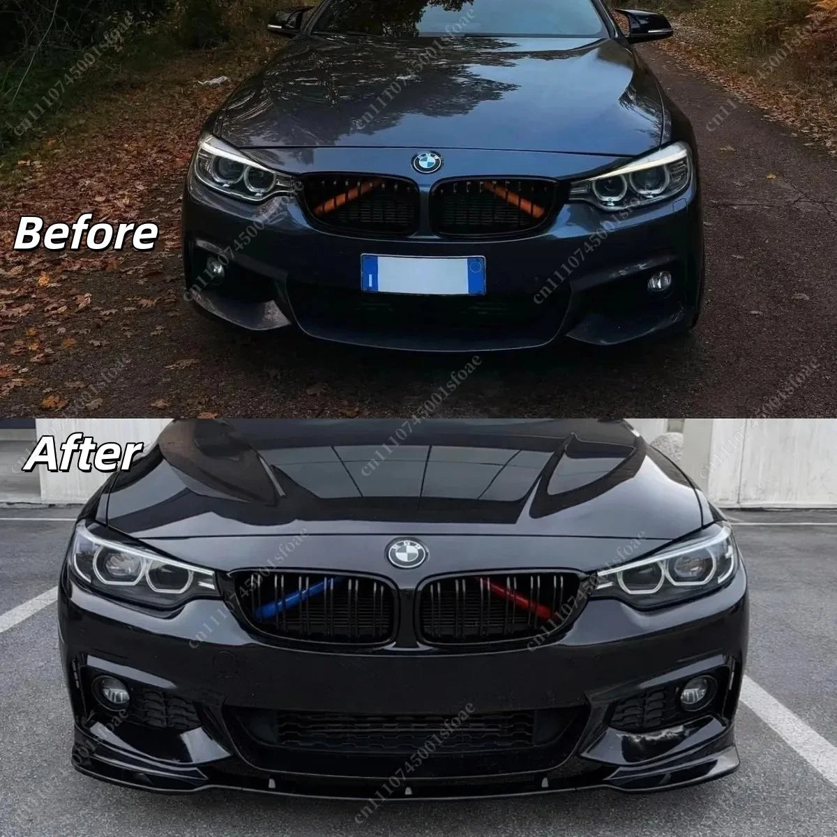 For BMW 4 Series F32 F33 Glossy Black F36 M Sport 2013-2020 3PCS