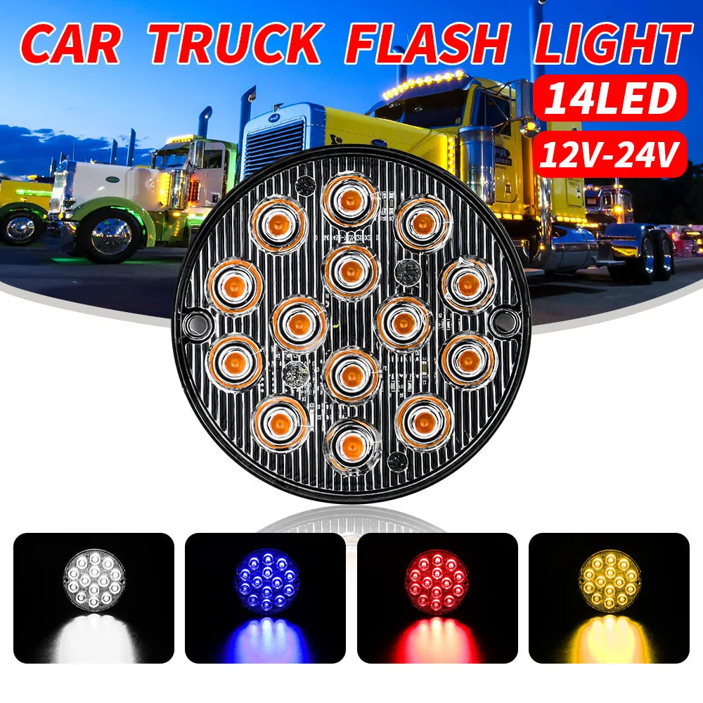 1PCS Strobe Warning Grille Flashing Truck Amber Traffic 12V