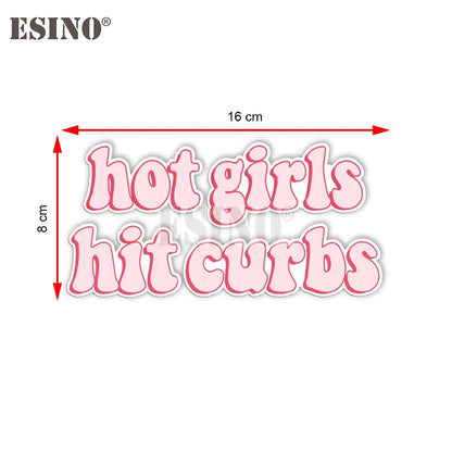 Funny Girls Hit Curbs Pvc Adhesive Decal Cartoon Waterproof