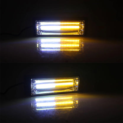 2PCS Cob Warning Emergency Front Grille Flashing Strobe Amber