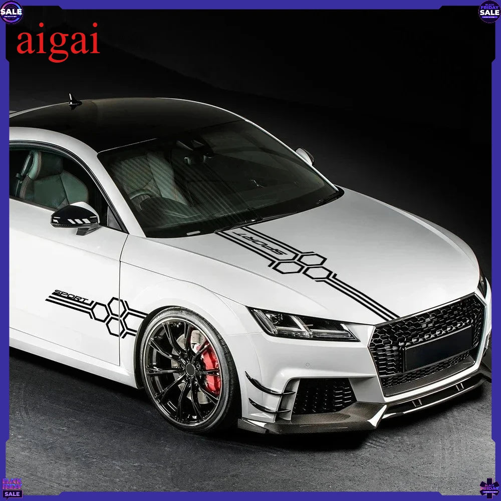Honeycomb Sport Racing Hood Stickers self-adhesive Vinyl Decals