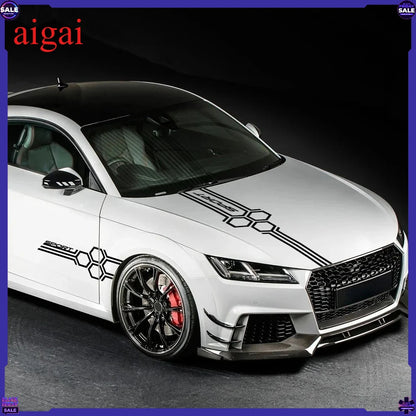 Honeycomb Sport Racing Hood Stickers self-adhesive Vinyl Decals