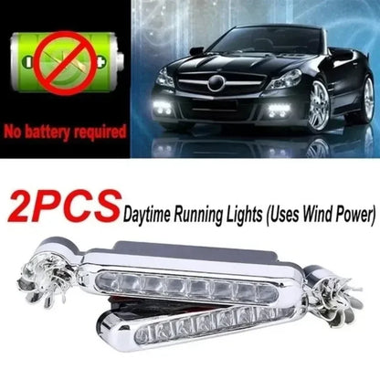 1PCS Wind Powered Daytime Running Auxiliary Lighting Rotation Fan
