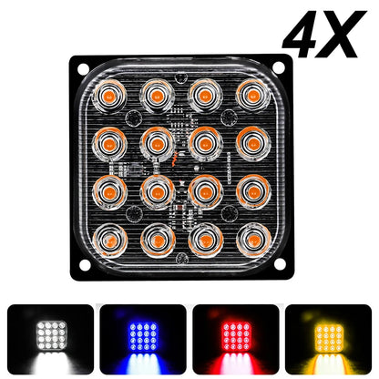 4X Truck 12V 24V 6SMD Strobe Warning Grille Flashing