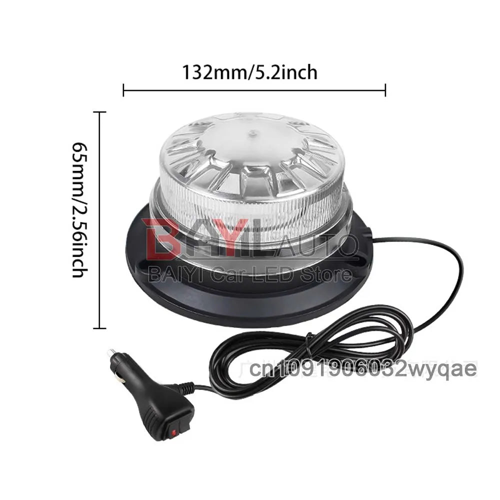 9v-30v RGB Color Signal Warning Strobe Magnet Roof Flashing