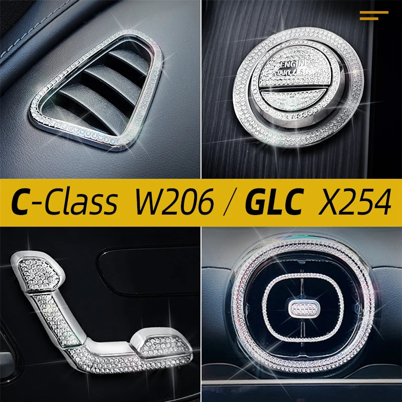 For Mercedes C-Class W206 Glc X254 Luxury Crystal Rhinestone Air