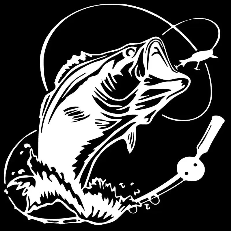 Sticker Bass Fishing Fish Ocean Sea Truck Window Motorcycle