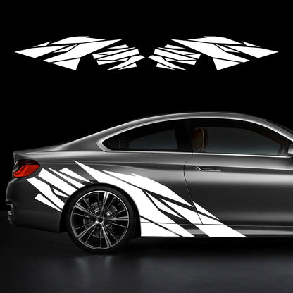 2PCS Door Side Skirts Stickers Fragment Splicing Vinyl Decals