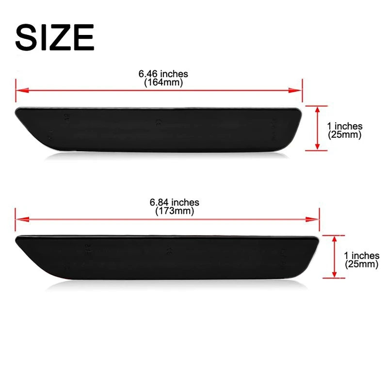 For Ford Mustang 2010-2014 4PCS Smoked Lens Side Marker Front