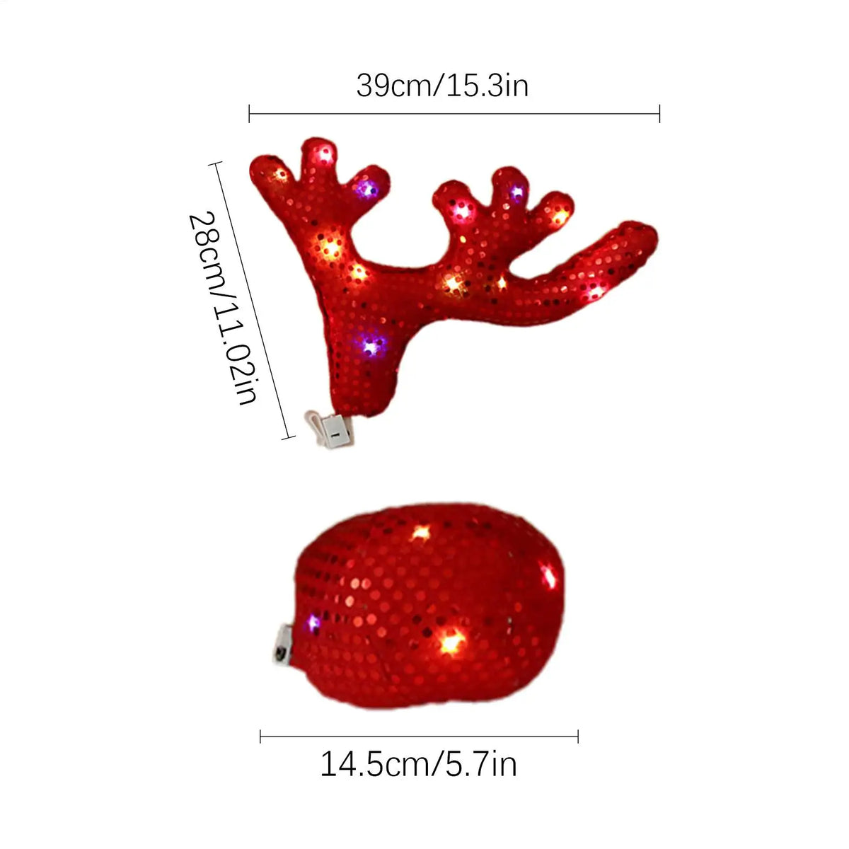 Reindeer Antlers Set Sequin Christmas Fit Sedan Truck Rv