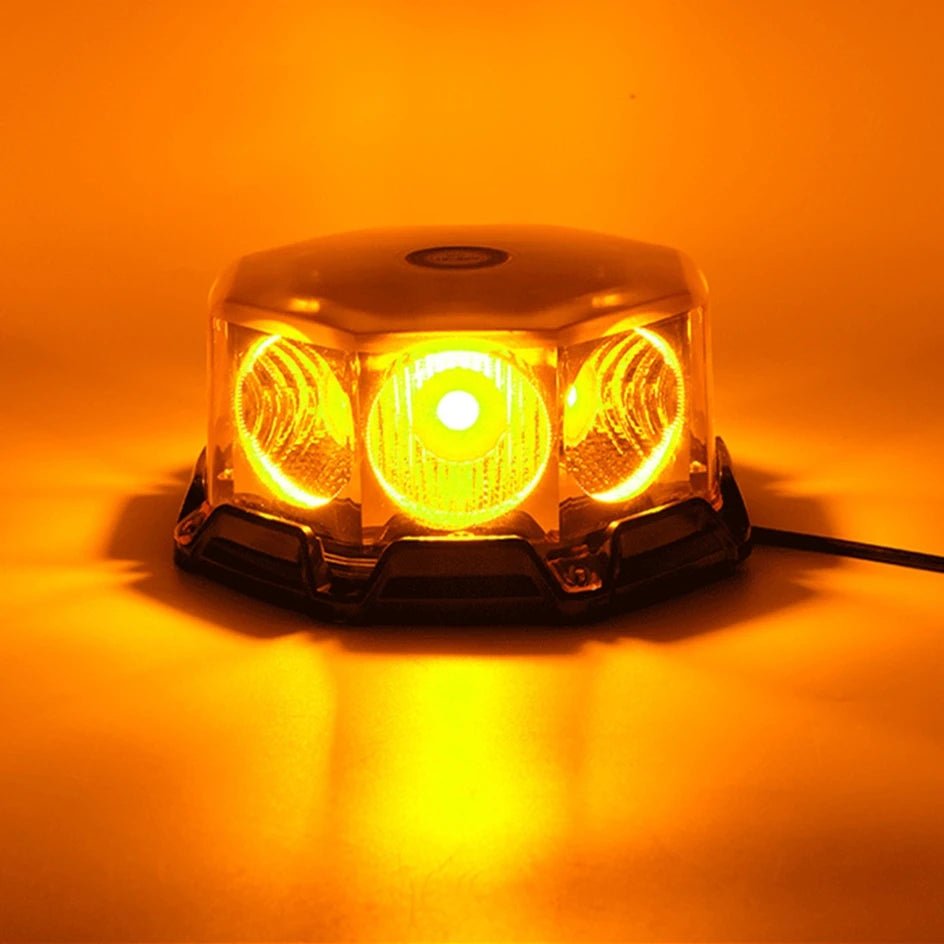 Amber Cob Emergency Strobe Beacon Vehicles Roof Rotating Flashing