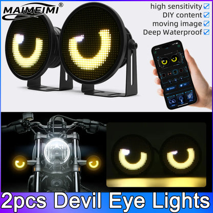 Ad 2PCS Devil Eye 3inch APP Screen Blink Angel