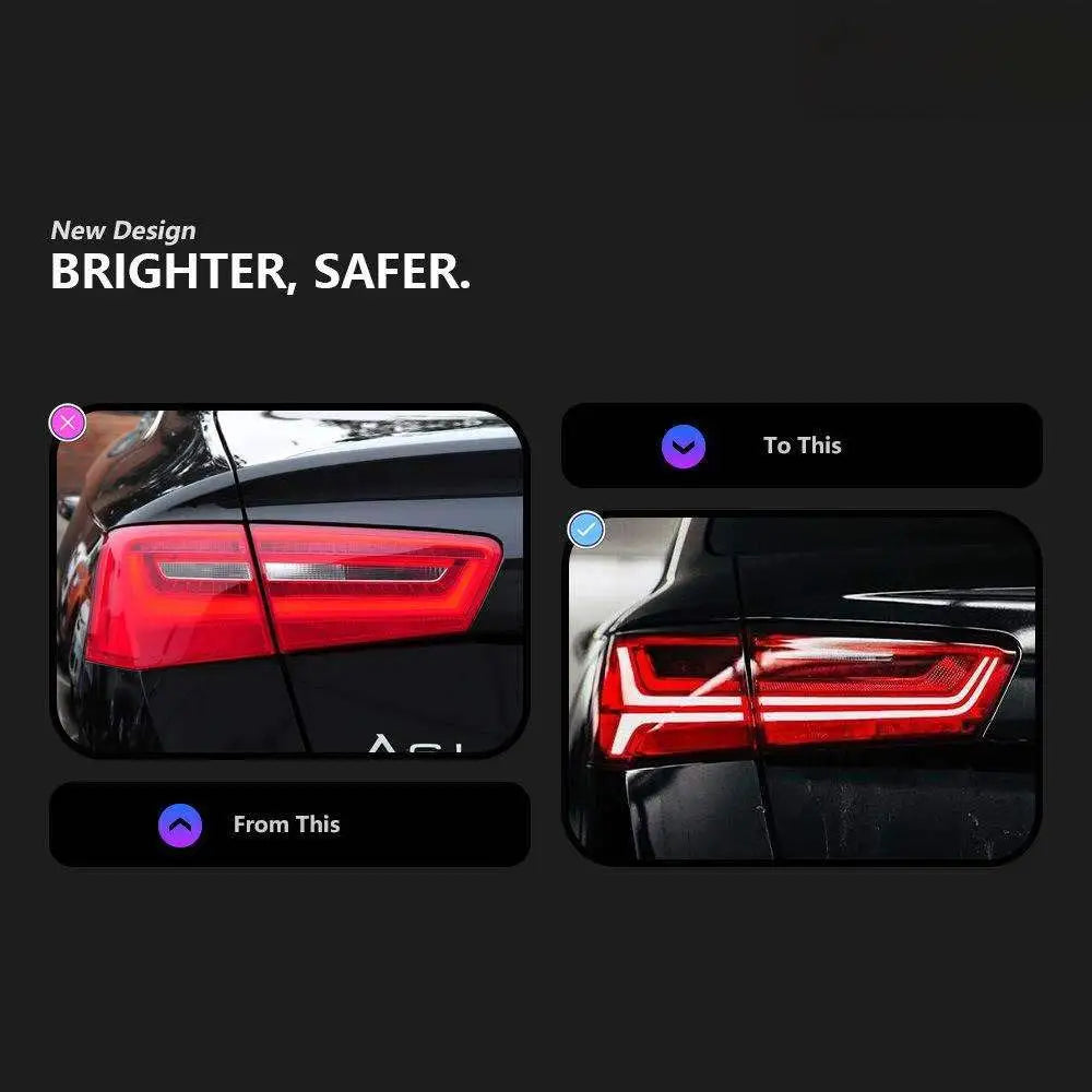 For Audi A6 C7 2012-2015 LED Taillights Dynamic Turn Signal