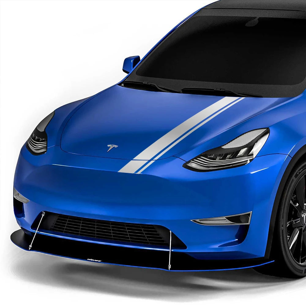 For Tesla Model 3 Y X 3PCS Hood Body Vinyl Stickers Racing Set