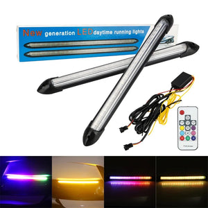 RGB Drl Driving Turn Signal Daytime Running Headlight Fog