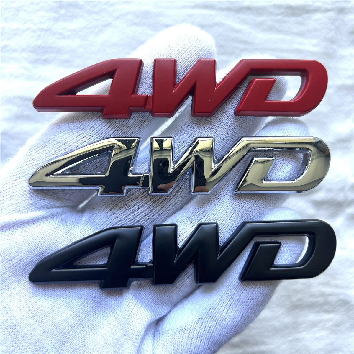 3D Chrome Metal Letters Logo 4WD Fender Side Rear
