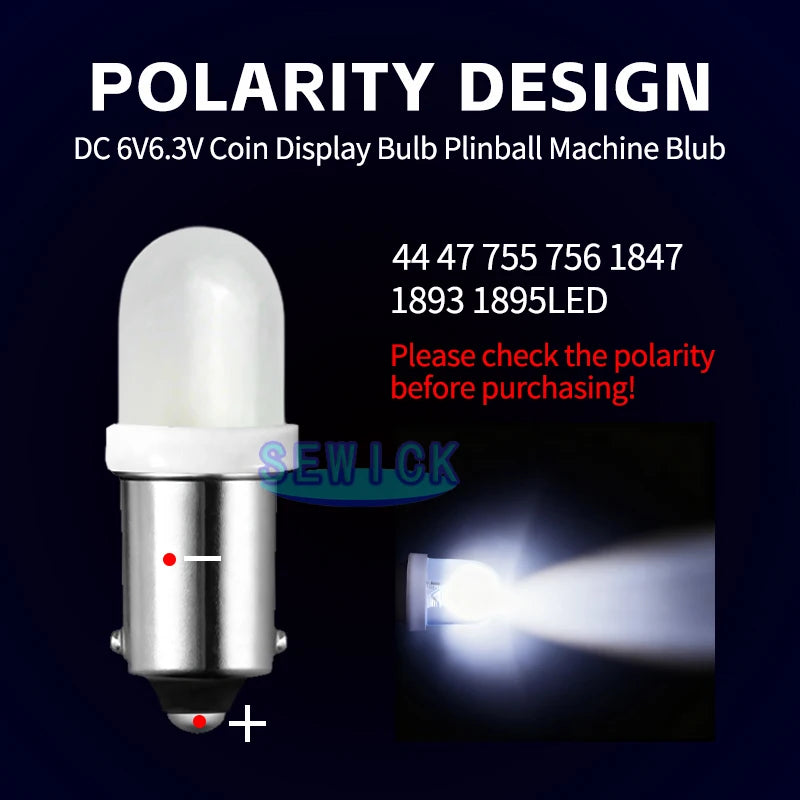 500PCS Non Polar Ac Dc 6V 6.3v ba9s T4W