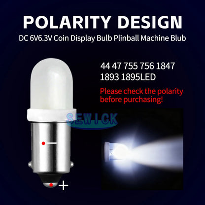 100PCS Non Polar Ac Dc 6V 6.3v ba9s T4W