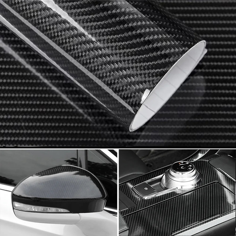 Glossy 6D Carbon Fiber Vinyl Wrap self-adhesive Film Motorcycle