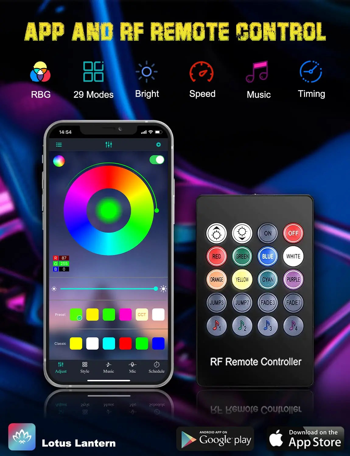 Neon Interior Ambient 315 Inch Fiber Optic RGB Strip