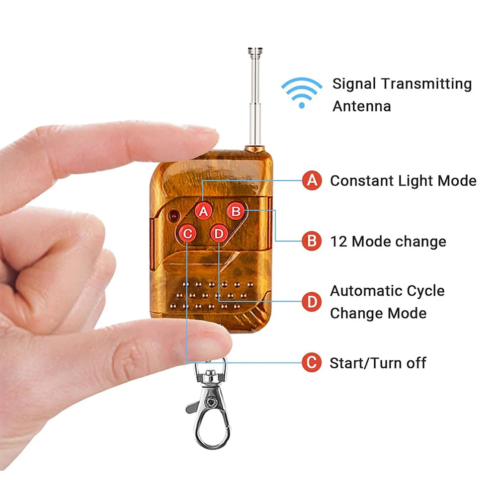 Strobe Flasher Wireless Remote Control Front Grille Flashing