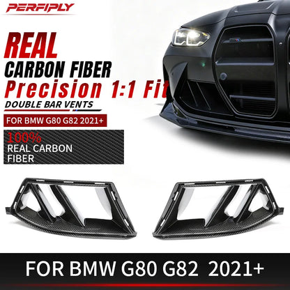 For BMW M3 G80 G81 M4 Real Dry Carbon Fiber Front Bumper Vents