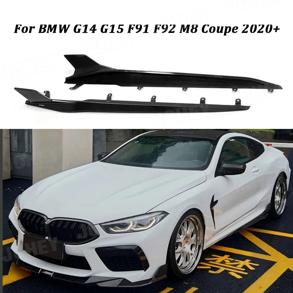 For BMW 8 Series G14 G15 Jchey Dry Carbon Fiber Side Skirts