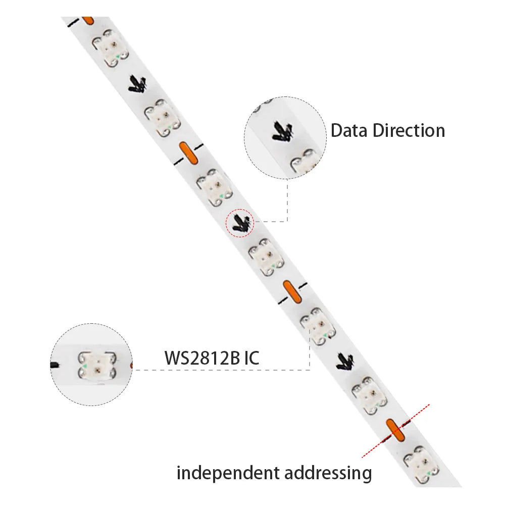 Ultra Narrow 2.7mm ws2812b 160leds M Strip WS2812 2020