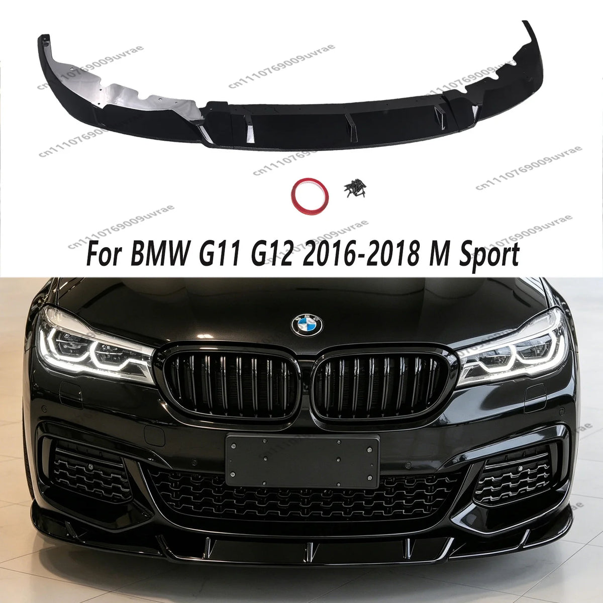 For BMW 7 Series G11 G12 Gloss Black ABS Front Bumper Splitter