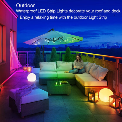 For Deck,Balcony,Pool 200FT Outdoor Strip Waterproof IP68