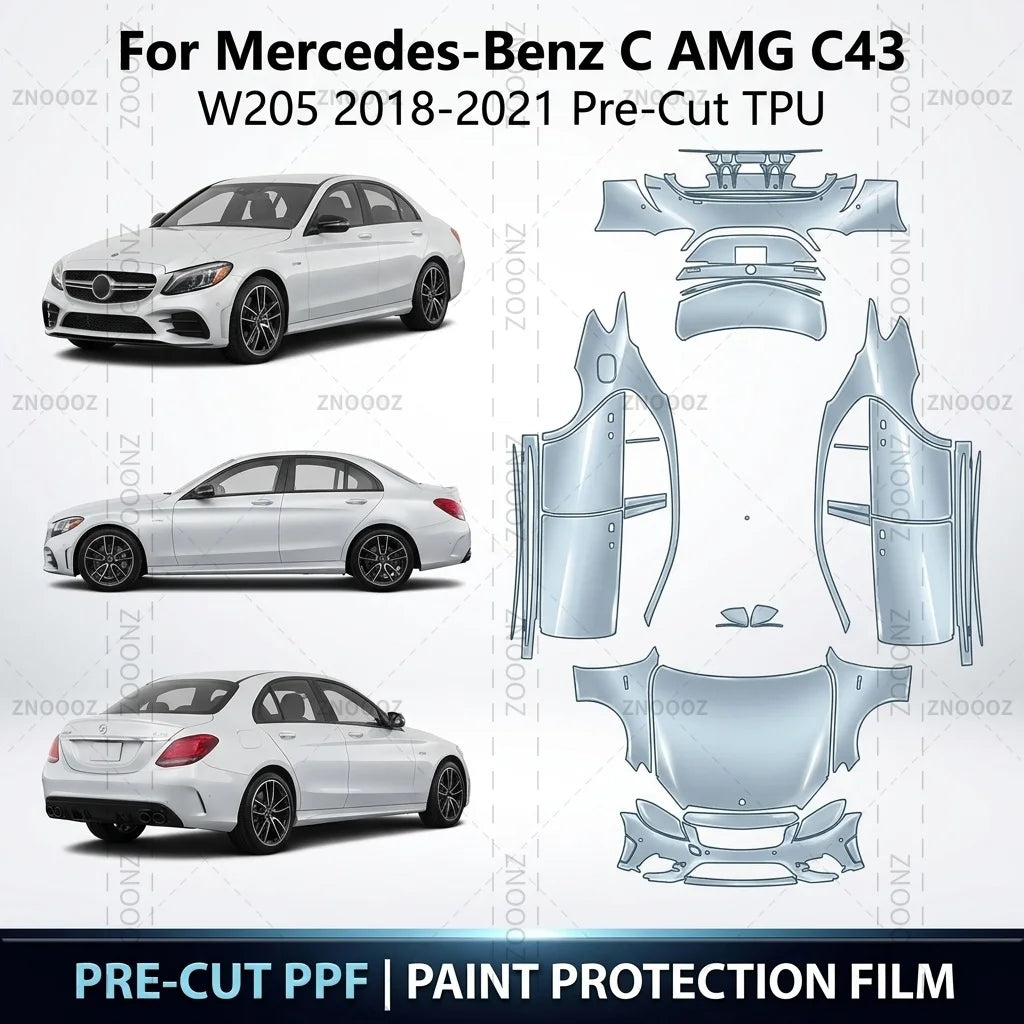 For Mercedes-Benz C Amg C43 W205 2018-2021 pre-cut Tpu Ppf Self
