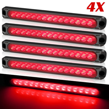 4PCS Red 12-24v Trailer Bar Brake Sequential Flow Signal