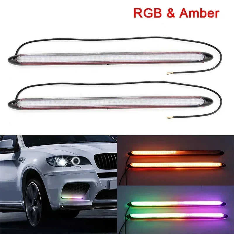 Daytime Running Waterproof Sequential Flow Turn Signal Drl