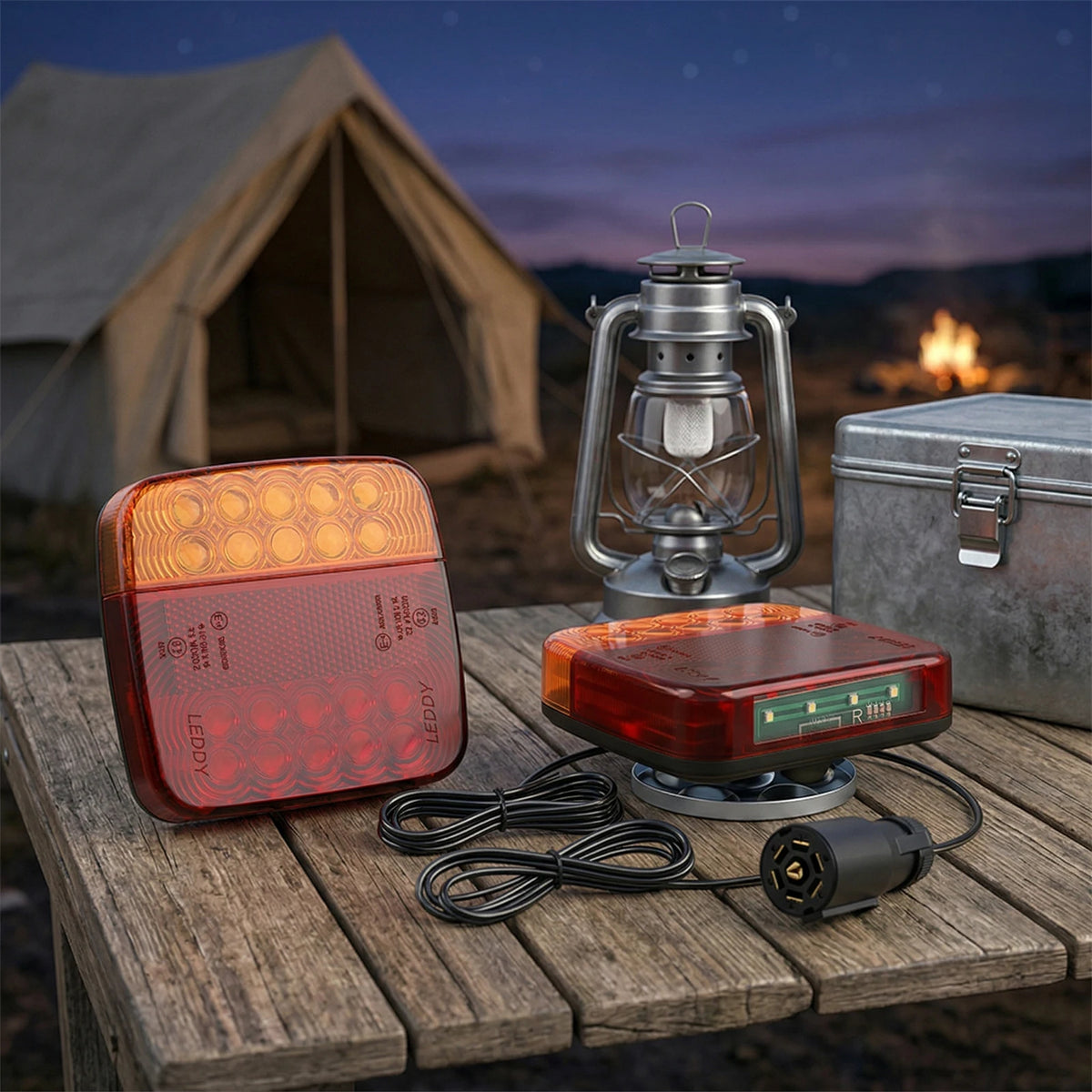 For Rv Pickup 12V Trailer IP65 Waterproof Tail Tow Kit Magnetic