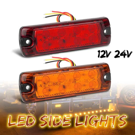Inch Side Marker Red Yellow Turn Signal Flash Stop