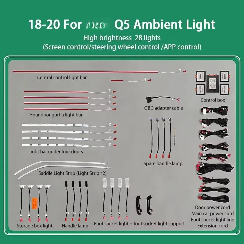 For Q5 2018-2023 Customized Lighting System Multi Color 12V