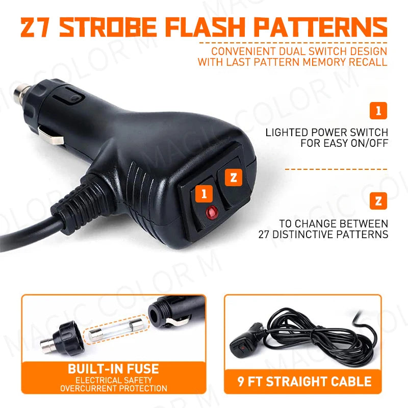 Strobe Front Flash Warning Windshield Bar Traffic Advisor