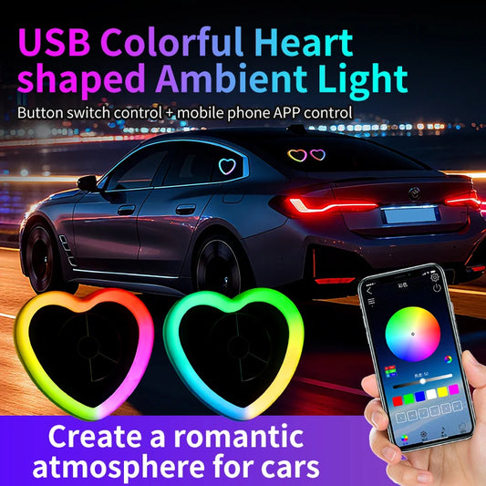 Heart Interior Neon RGB Ambient Decor APP Button Control