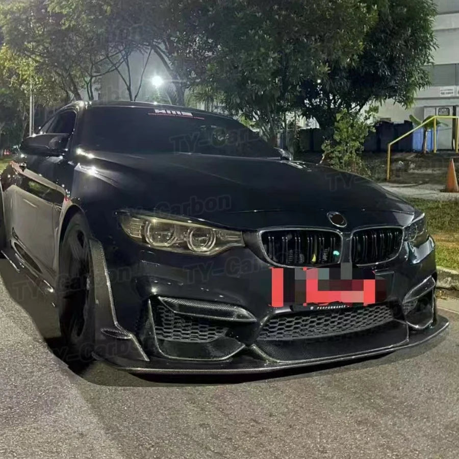 For BMW F80 F82 F83 M3 M4 Real Carbon Fiber Front Lip Bumper