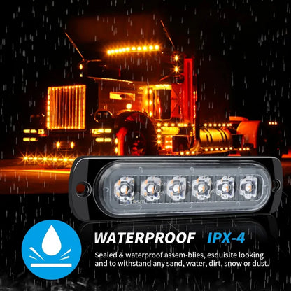 Ysy 1PCS Strobe Warning Grille Flashing Bar Motocycle 6LED