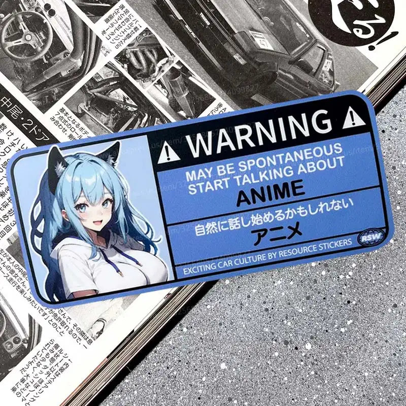 Cartoon Sticker Warning Airbag Check Decal Anime Waterproof