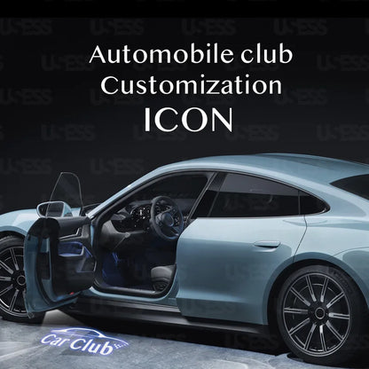 For BMW Audi Benz Porsche Tesla Welcome Icon Customized Glass