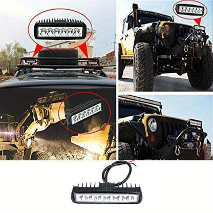 2PCS 18W Work Drl Spotlight Bright Offroad SUV Truck