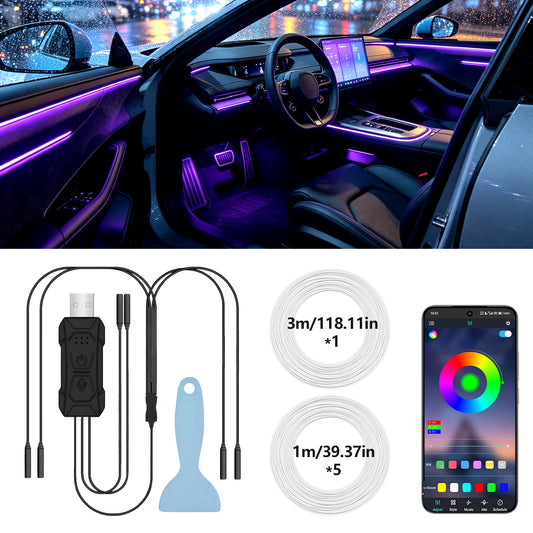 Flexible Neon Interior Ambient RGB Multicolor Sound Active APP