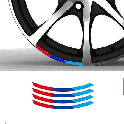 For Wheel Rim Hub Auto Body 4PC Sport Curved Color Strip Vinyl