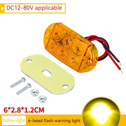 2PCS high-brightness Waterproof Strobe Flash Warning 12v-80v Rvs